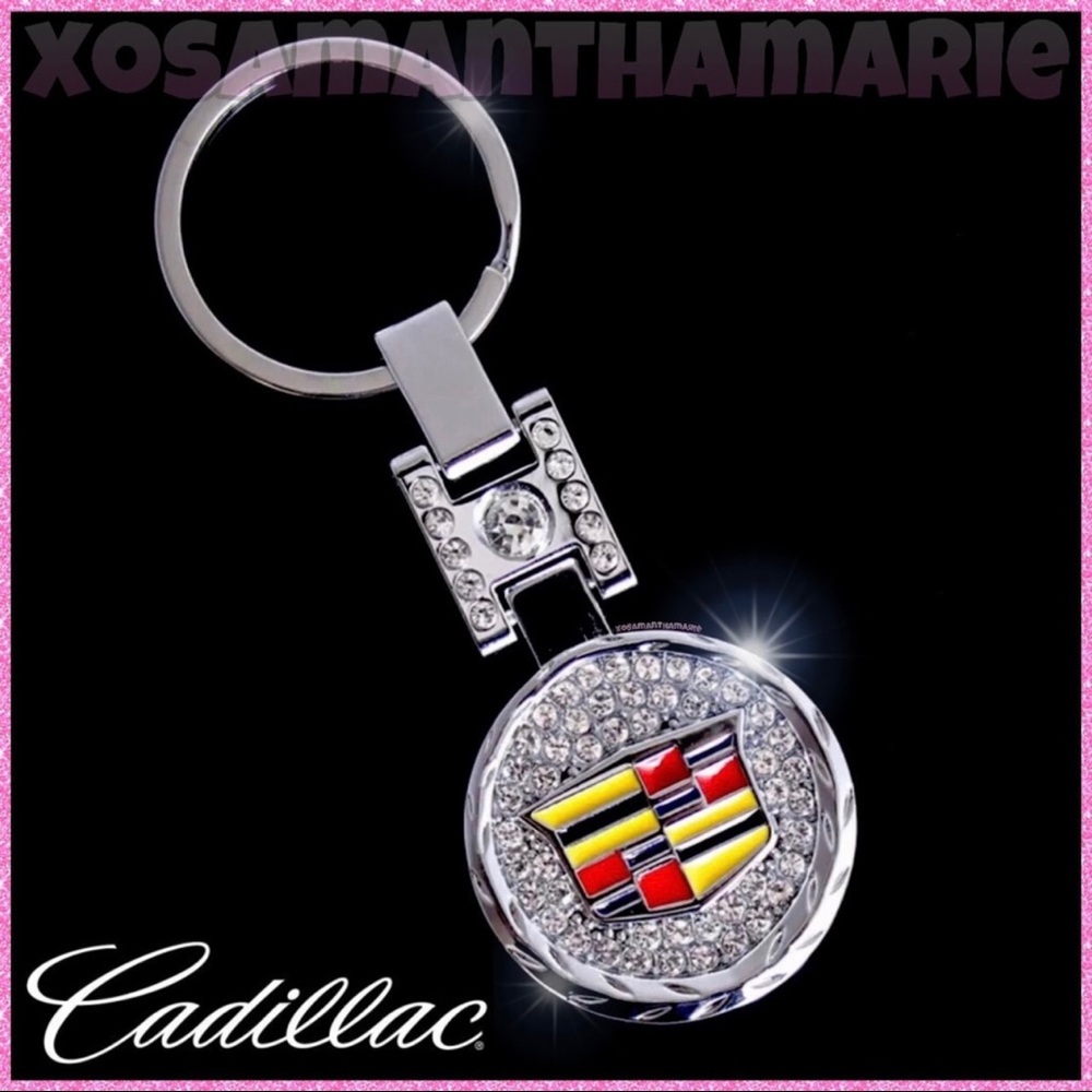 Cadillac Rhinestone Bling Charm Keychain Fob 💎 - Picture 11 of 14